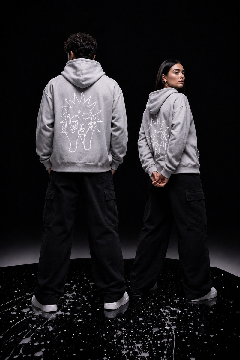BOHEMIEN Grey Pearl 3D BOX LOGO Hoodie — Made in Italy