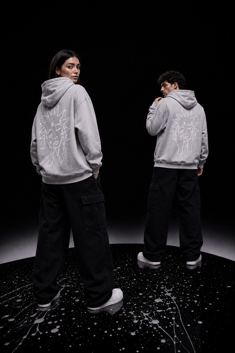 BOHEMIEN Grey Pearl 3D BOX LOGO Hoodie — Made in Italy