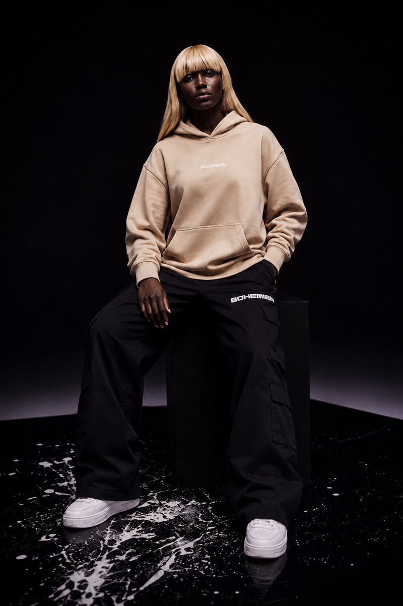 BOHEMIEN Desert Sand 3D BOX LOGO Hoodie — Made in Italy
