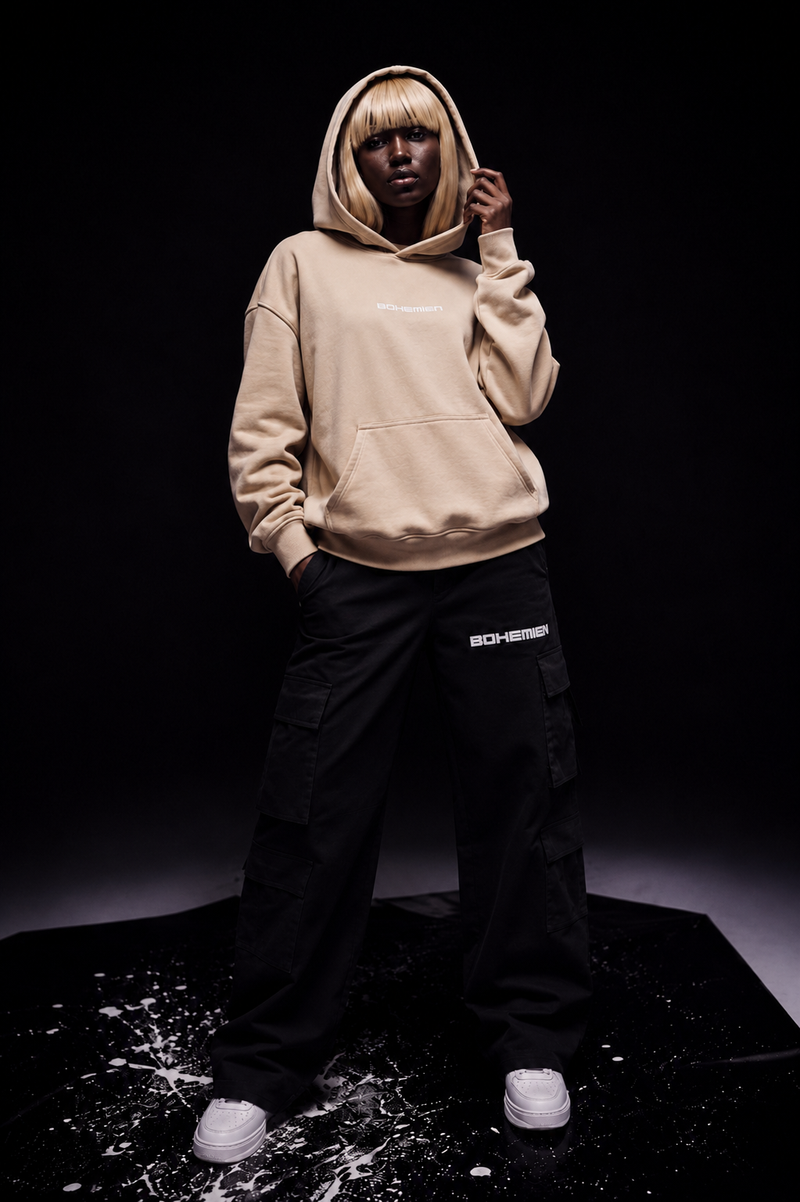 BOHEMIEN Desert Sand 3D BOX LOGO Hoodie — Made in Italy
